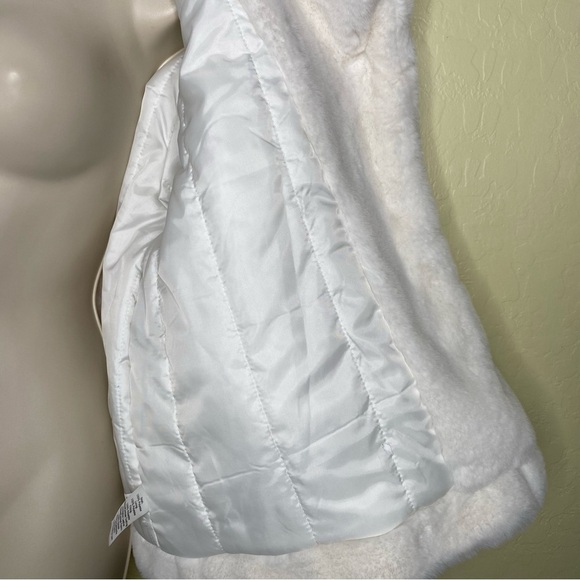 Nine West Cream Faux Fur Moto Jacket Coat Size Large L - Picture 11 of 16